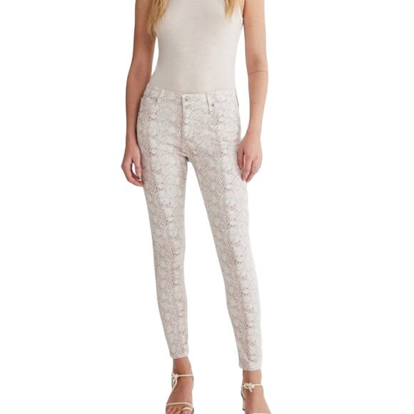 Adriano Goldschmied The Legging Ankle Super Skinny Ankle 26R Snake Print Pink - Picture 1 of 15